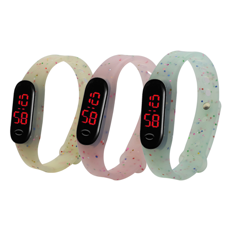 硅膠表帶，LED手環(huán)硅膠腕表帶，學(xué)生電子硅膠手表帶定制